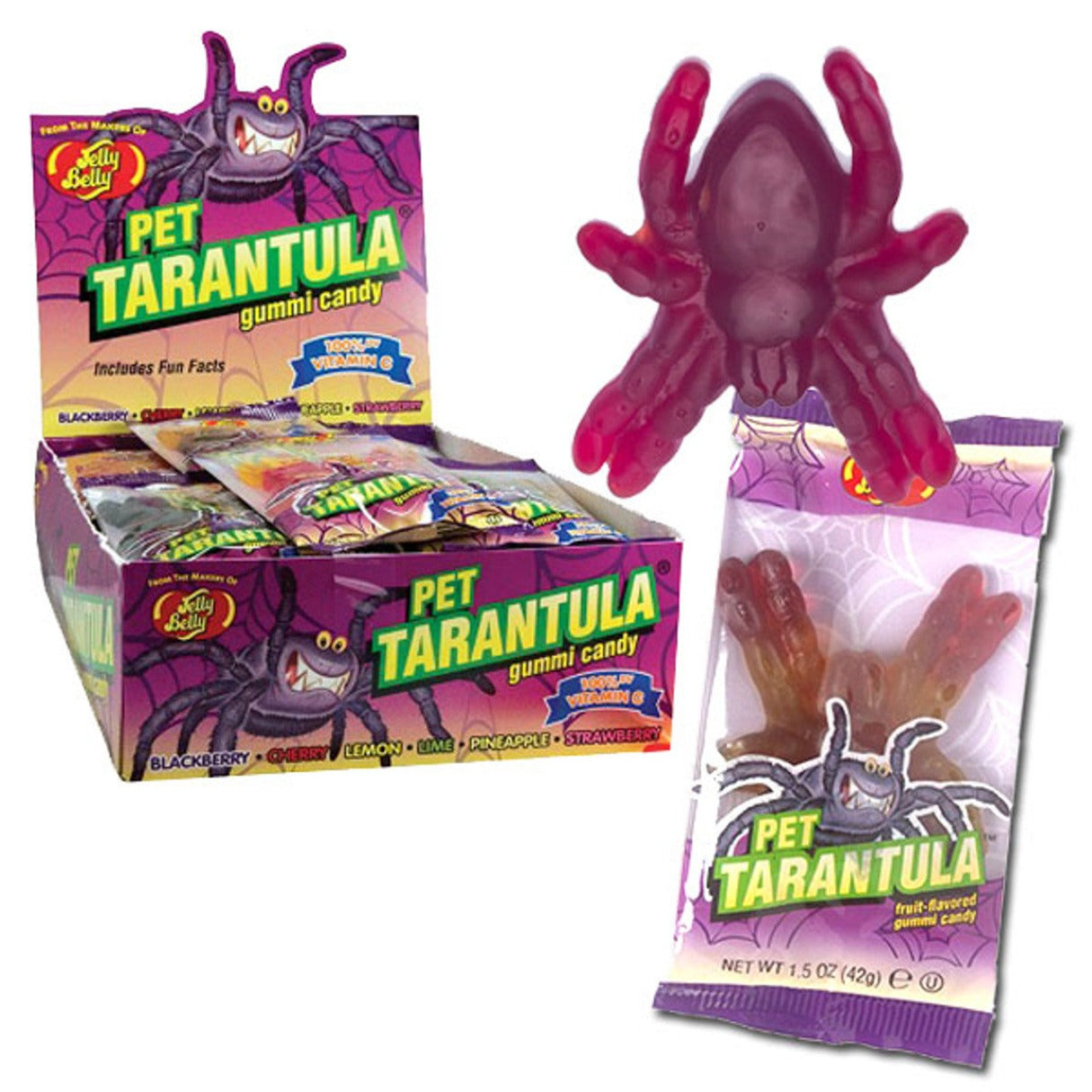 Jelly Belly Giant Gummi Candy Pet Tarantula 1.5oz - 24ct