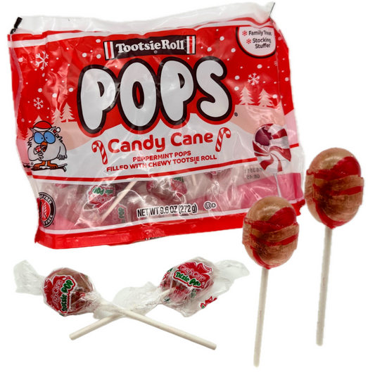 Candy Cane Tootsie Pop Lollipops  9.6oz - 12ct