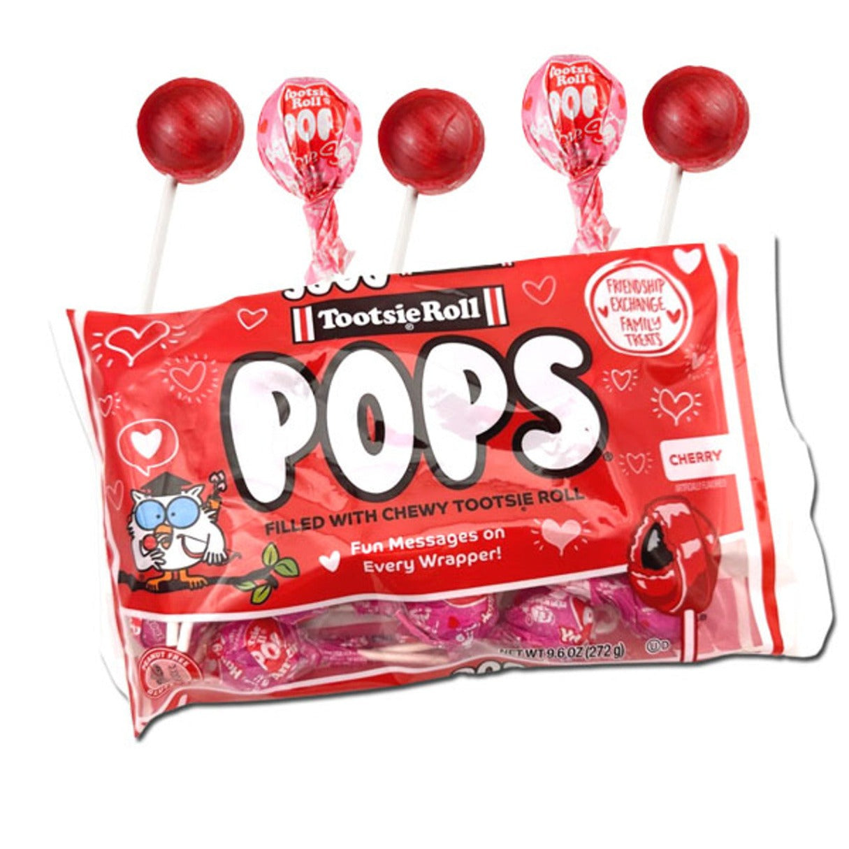 Tootsie Valentine's Day Cherry Pops 9.6oz - 12ct