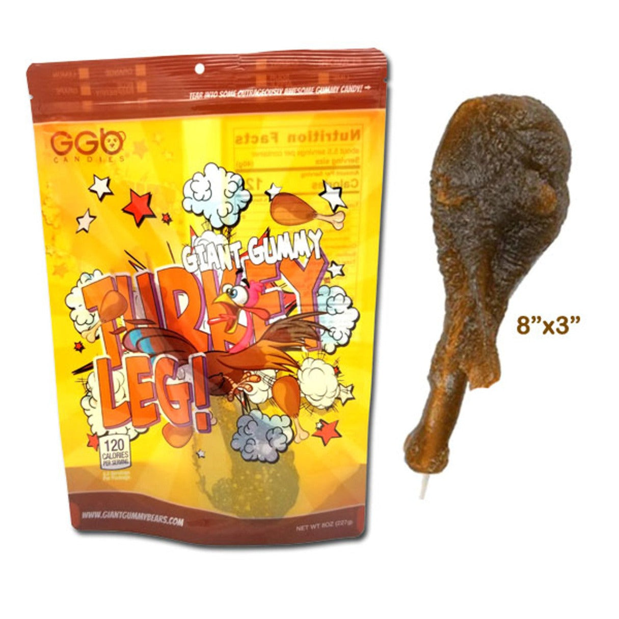 Giant Gummy Turkey Leg 8oz - 12ct