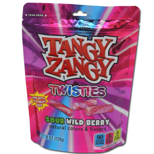 Tangy Zangy Twisties Sour Wild Berry 8oz - 12ct