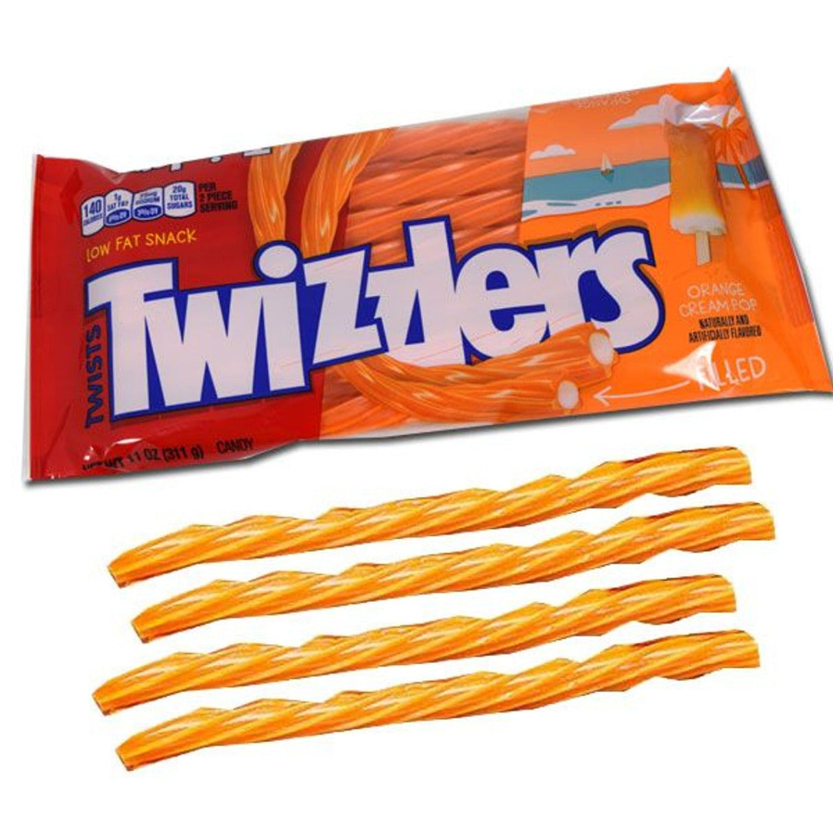 Twizzlers Filled Orange Cream 11oz - 12ct