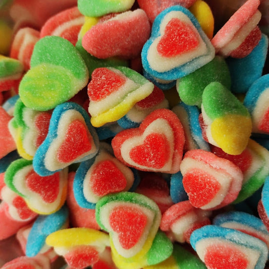 Vidal Gummi Hearts Sugared Assorted Colors Bulk Bag 4.4lbs - 1ct