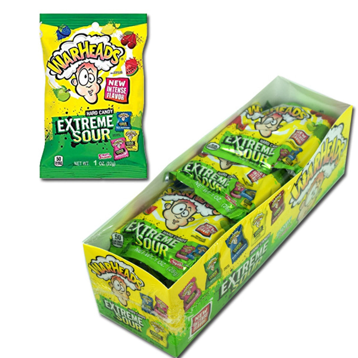 War Heads Extreme Sour Assorted 1oz - 12ct