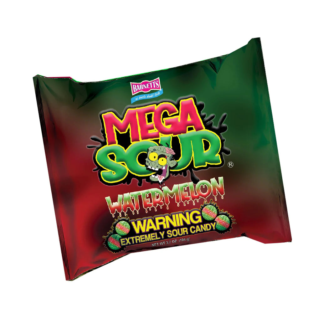 Barnetts Mega Sour Watermelon Candy 104g 12ct UK Import Package