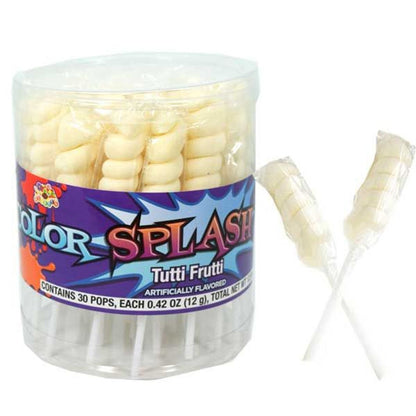 Albert's Splash Pearl White Frutti Lollipops .42oz - 30ct