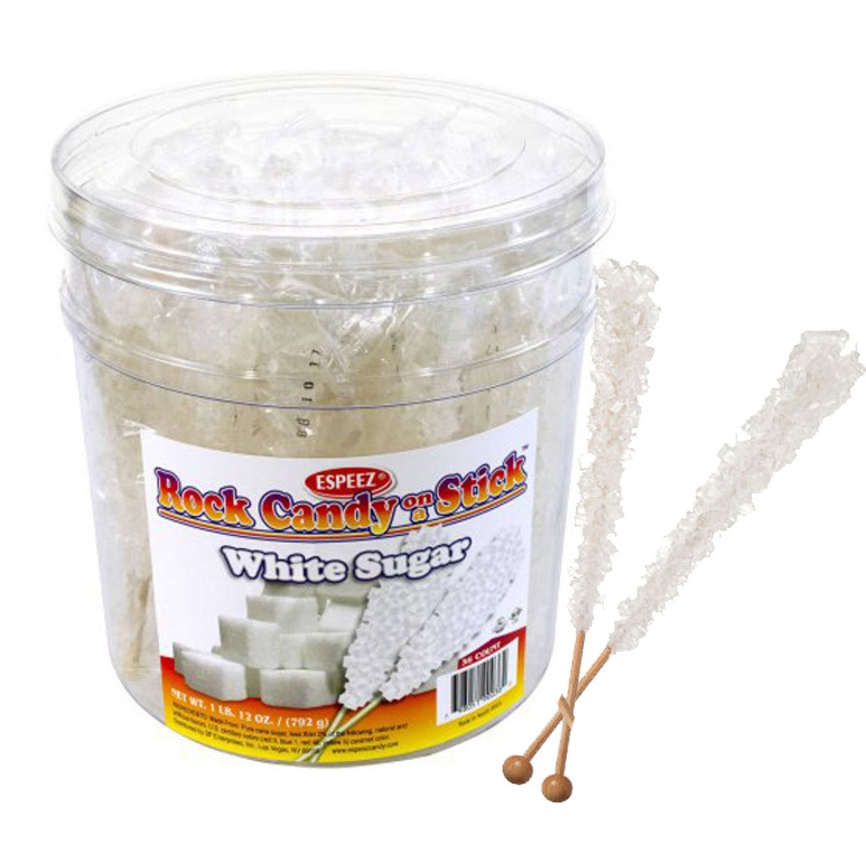 Espeez Rock Candy Sticks White Wrapped Jar 0.8oz - 36ct