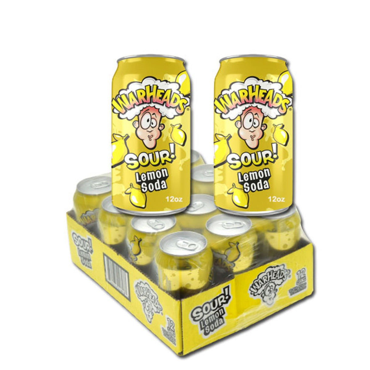 Warheads Soda Pop Lemon 12oz - 12ct