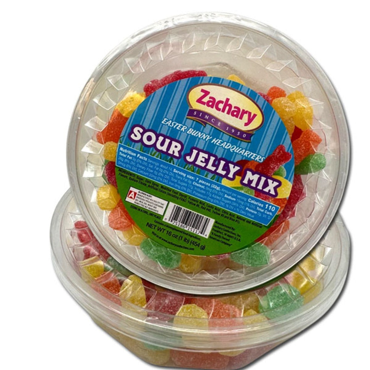 Zachary Sour Jelly Easter Bunnies 16oz - 12ct