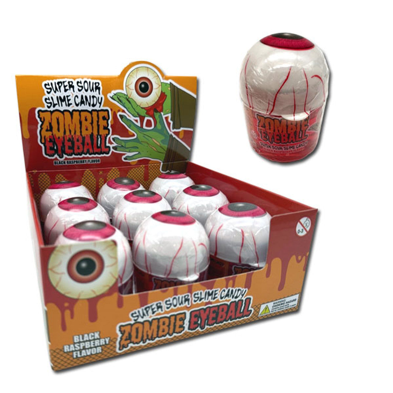Boston America Zombie Eyeball Sour Slime 3.5oz - 9ct