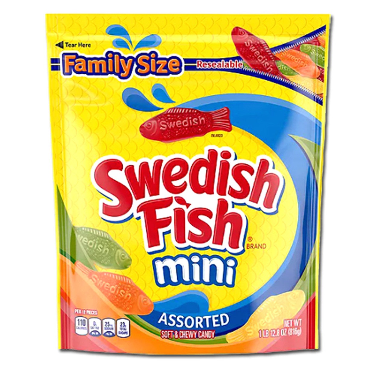 Swedish Fish Assorted Mini Family Size Bag 1.8lb - 6ct