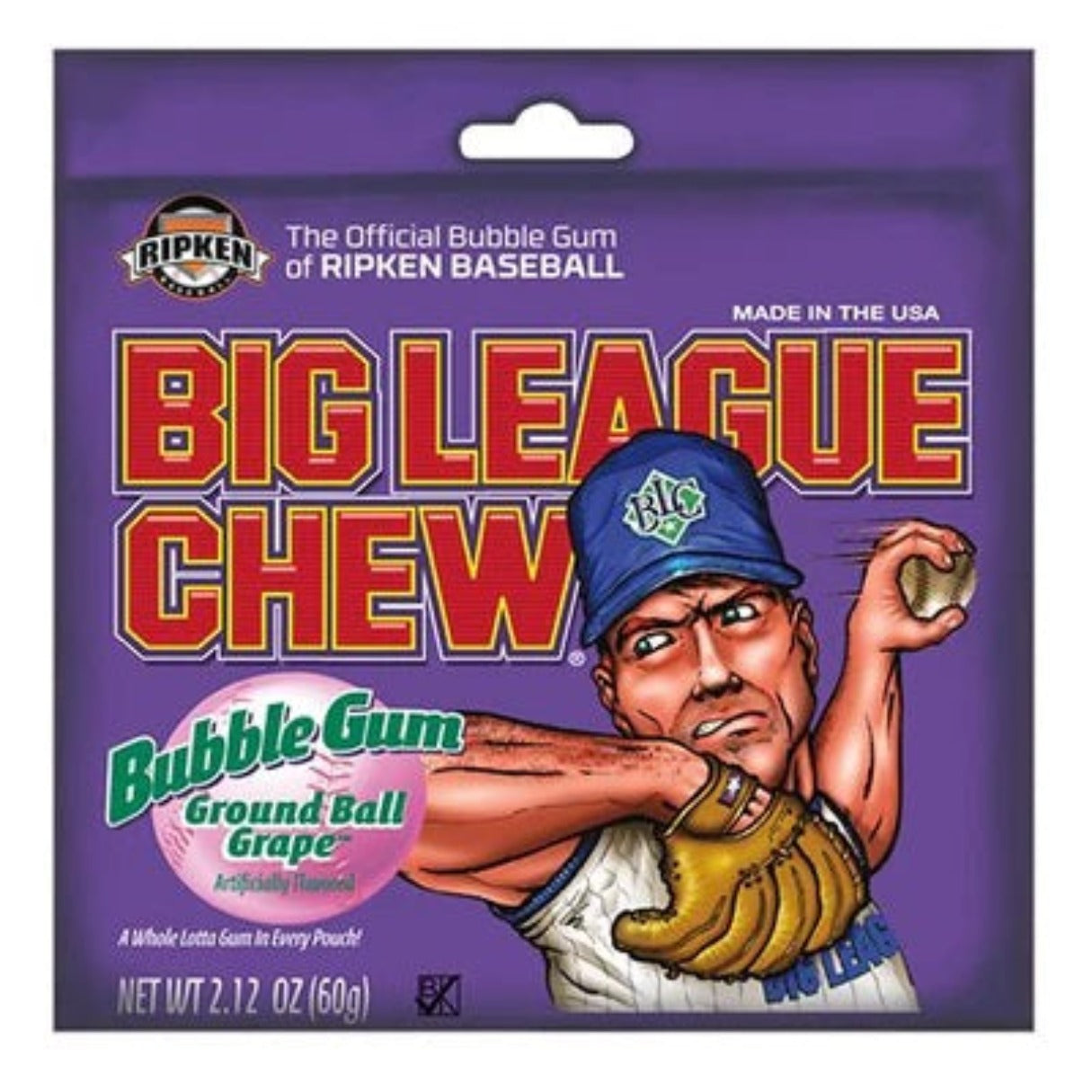 Big League Chew Grape Bubble Gum  2.12oz - 12ct