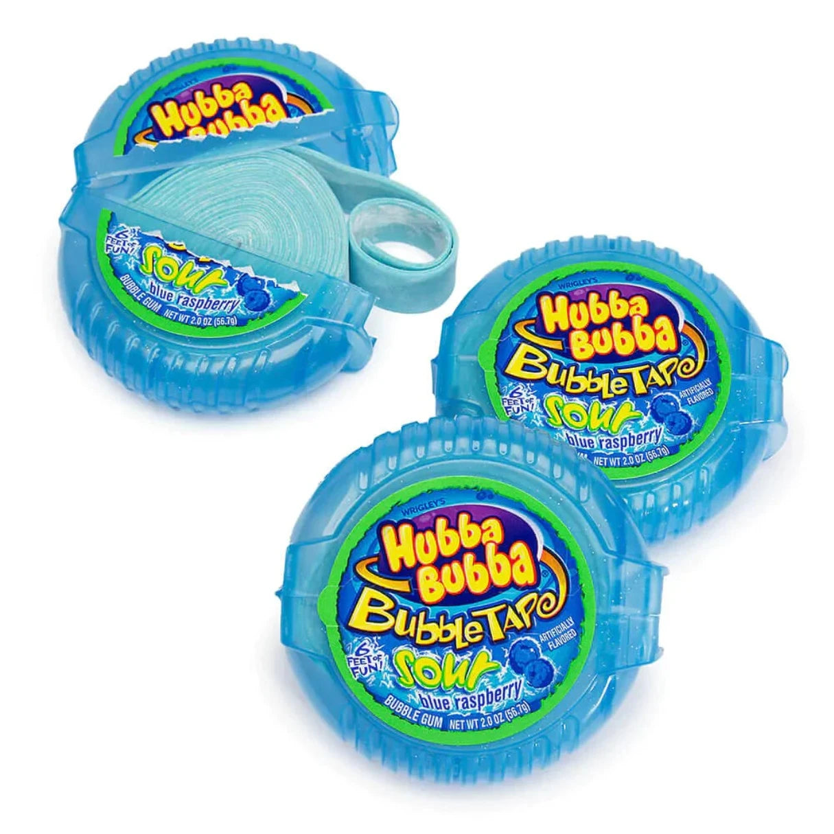 Hubba Bubba Sour Blue Raspberry Tape Gum 2oz - 12ct