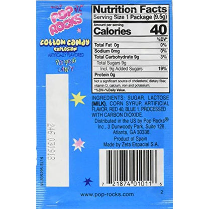 Pop Rocks Cotton Candy Popping Candy .33oz - 24ct