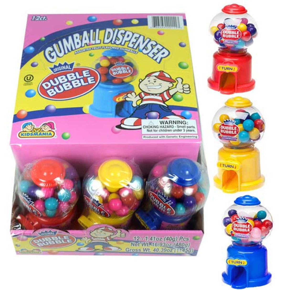 Dubble Bubble Gumball Mini Machine 1.41oz - 12ct – I Got Your Candy