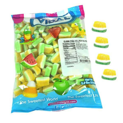 Vidal Gummi Pina Colada Slices Bulk Bag 2.2lb - 1ct