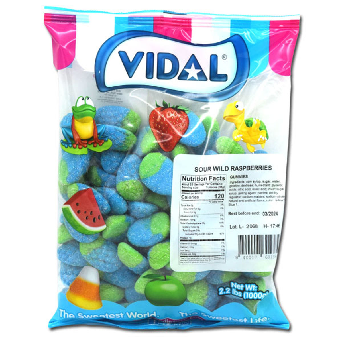 Green Raspberry Sour Vidal Gummi Sour Wild Raspberries Bulk 2.2lb - 1ct – I Got Your Candy