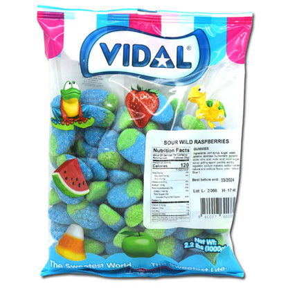 Vidal Gummi Sour Wild Raspberries Bulk  2.2lb - 1ct