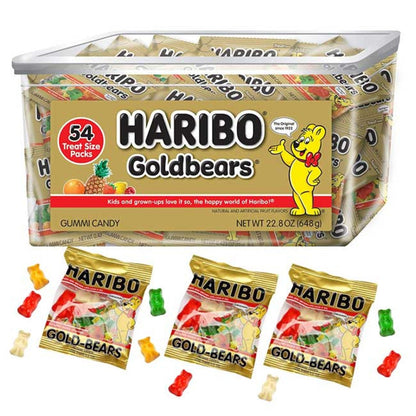 Haribo Gold Mini Packs Gummi Bears 22.8oz - 54ct
