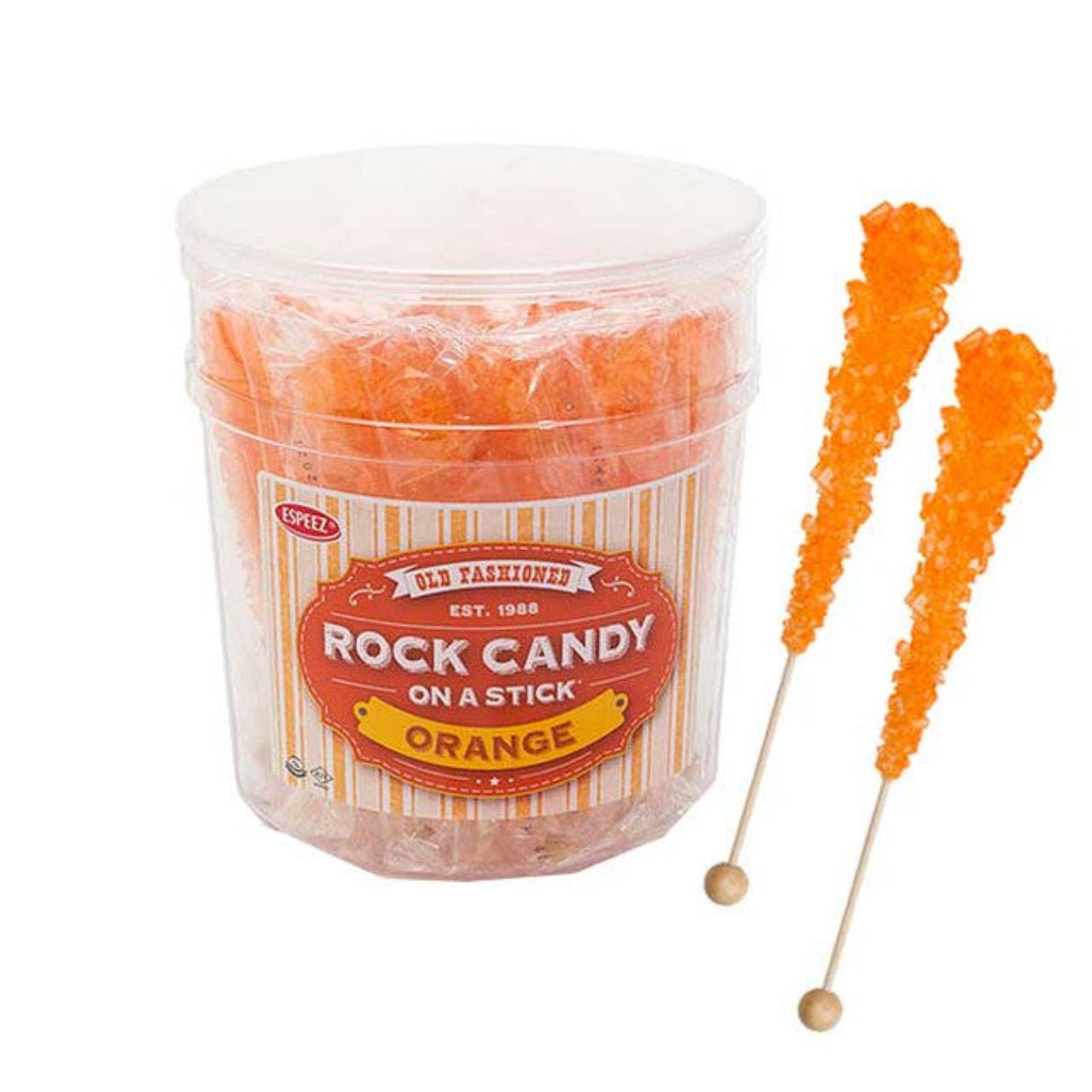 Espeez Rock Candy Sticks Orange Jar 0.8oz - 36ct