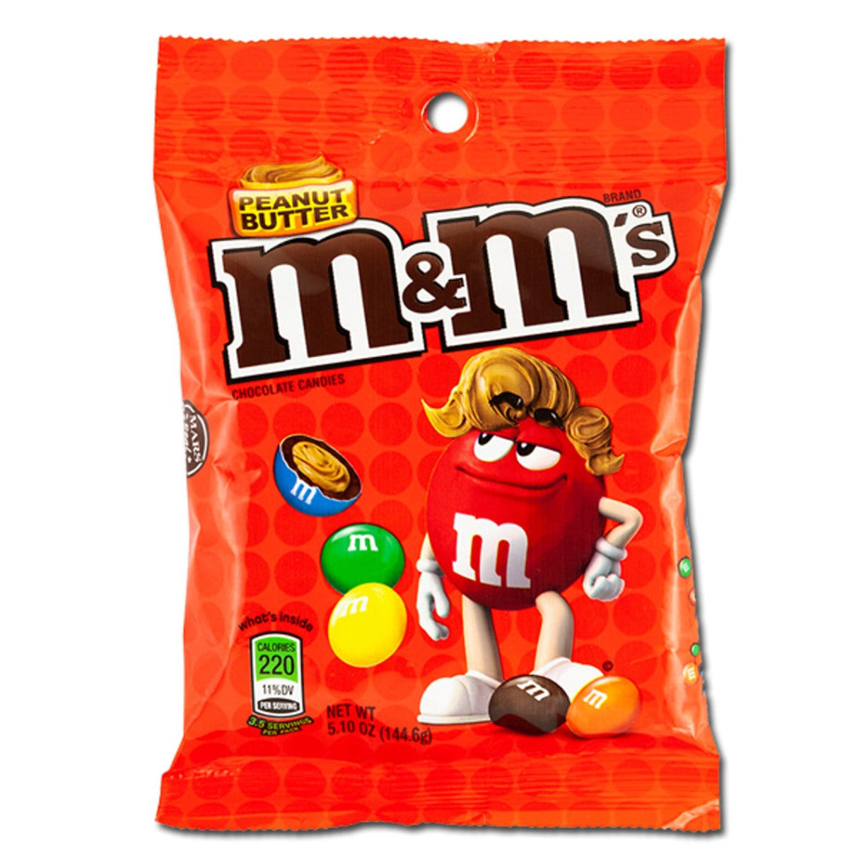 M&M's Peanut Butter Peg Bag 5.1oz - 12ct