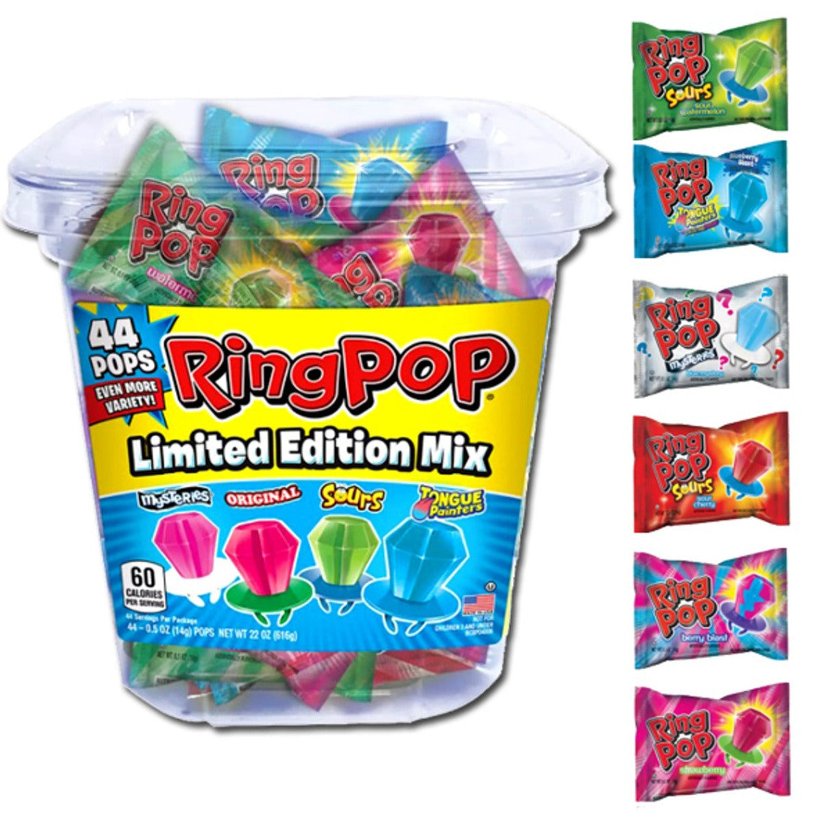 Bazooka Ring Pop Limited Edition Mix  .5oz - 44ct