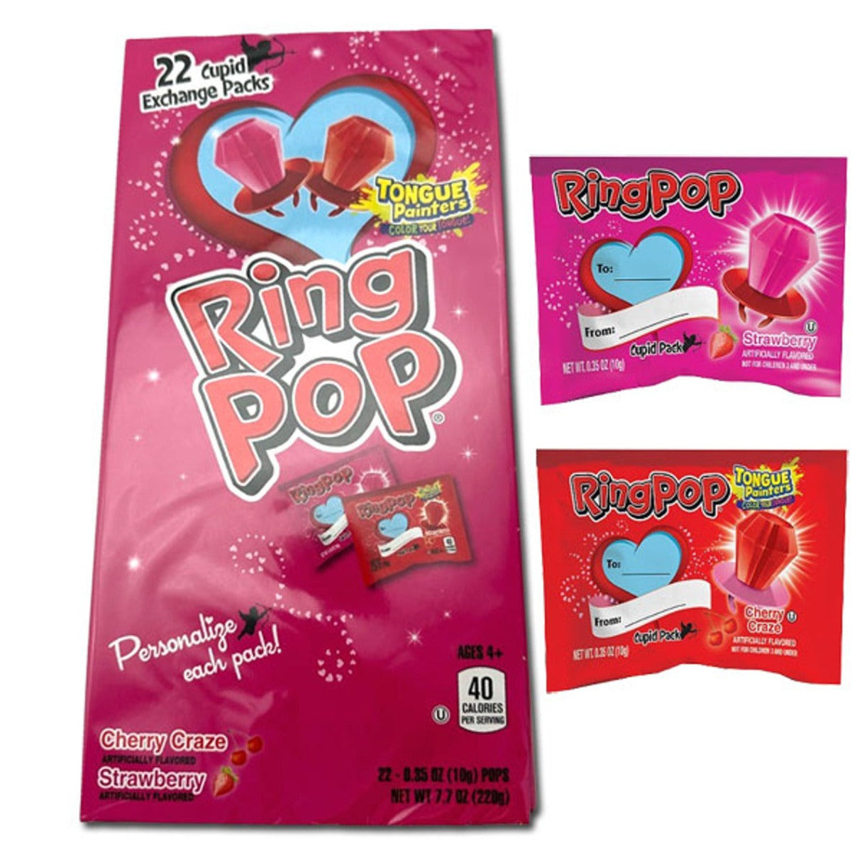 Bazooka Ring Pops Valentine's Day Exchange Pops 0.35oz - 12ct – I Got ...