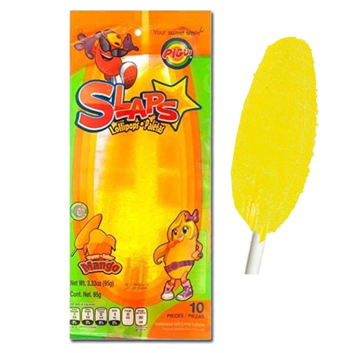 Slaps Lollipop Mango 3.33oz - 10ct