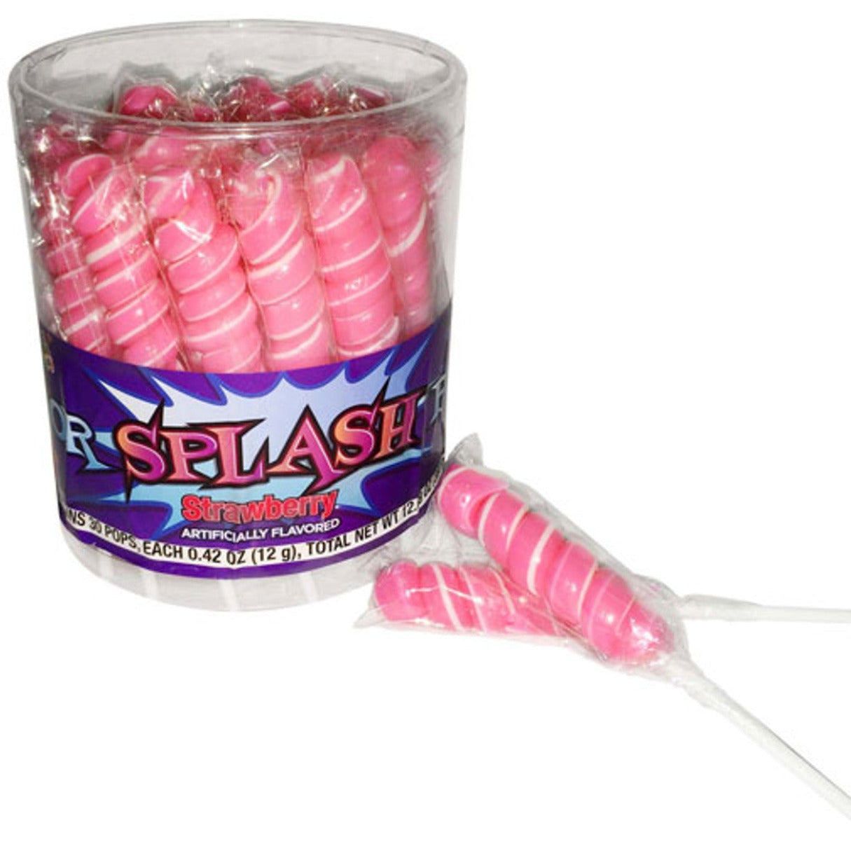 Albert's Splash Bubble Gum Swirl Lollipops .42oz  - 30ct