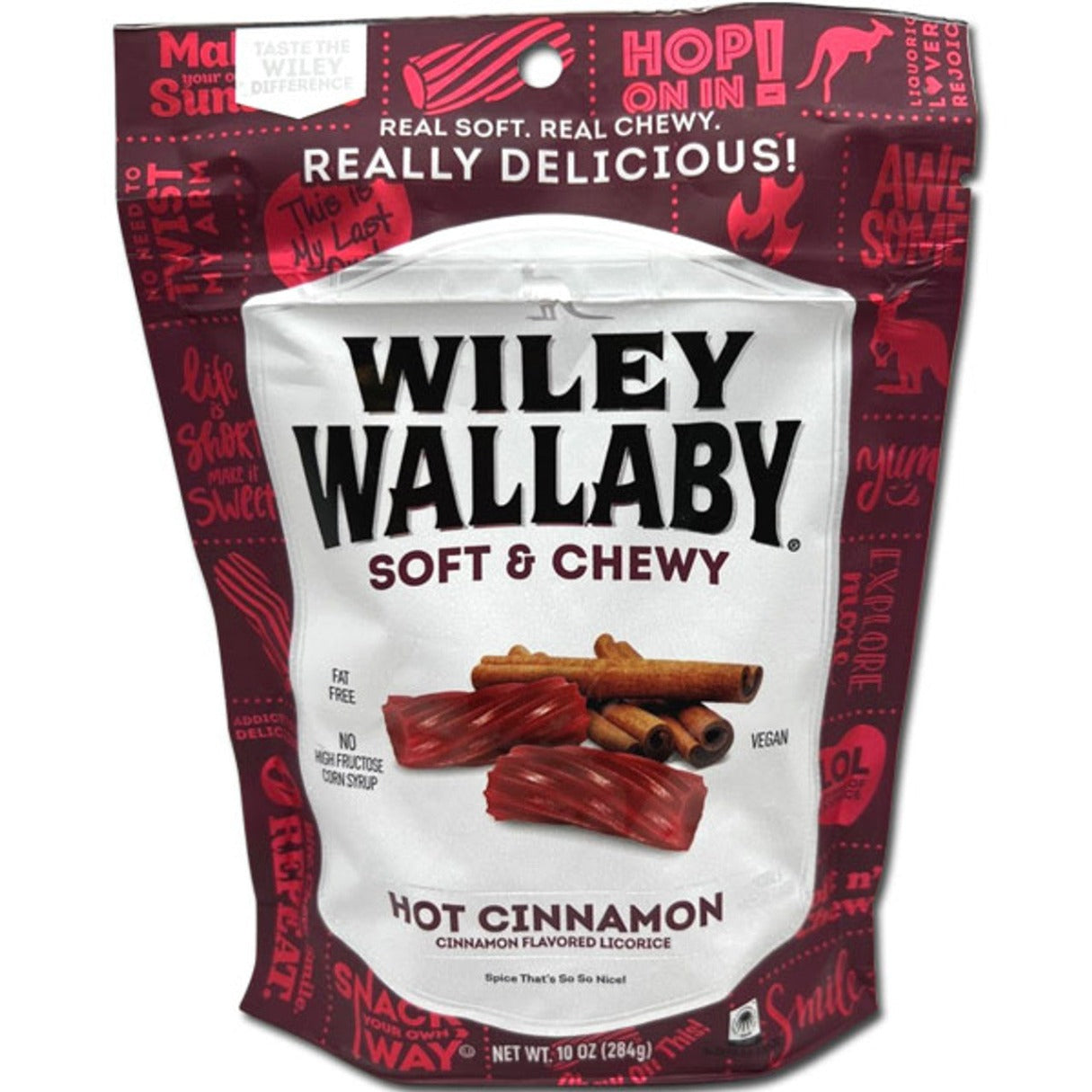 Wiley Wallaby Soft & Chewy Hot Cinnamon Licorice 10oz - 10ct