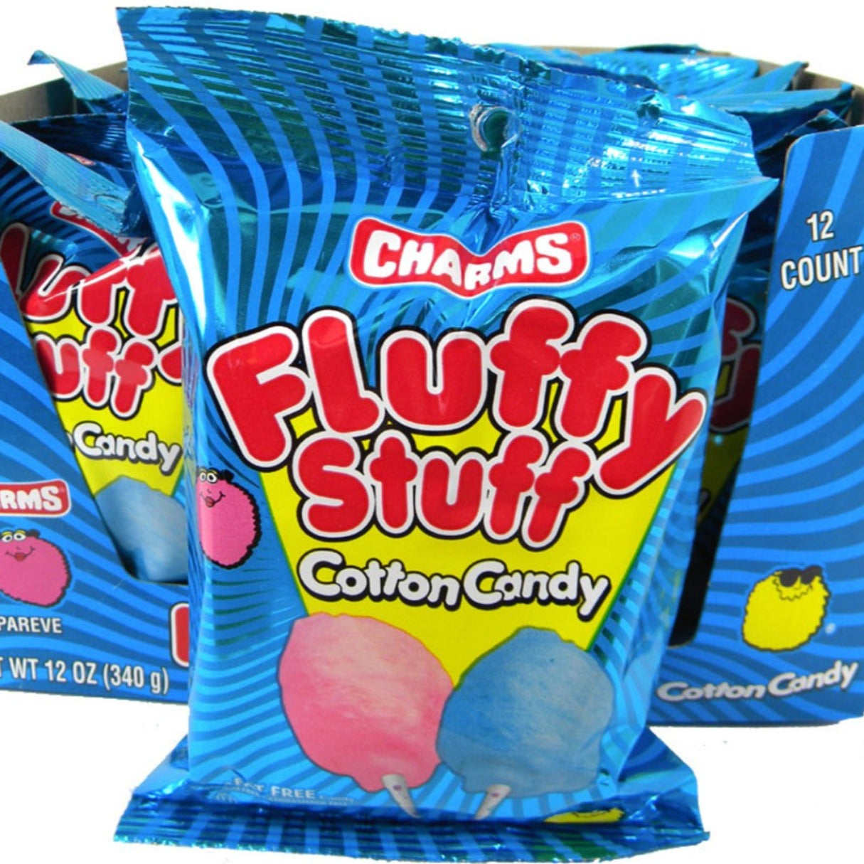 Charms Fluffy Stuff Cotton Candy 1oz - 12ct