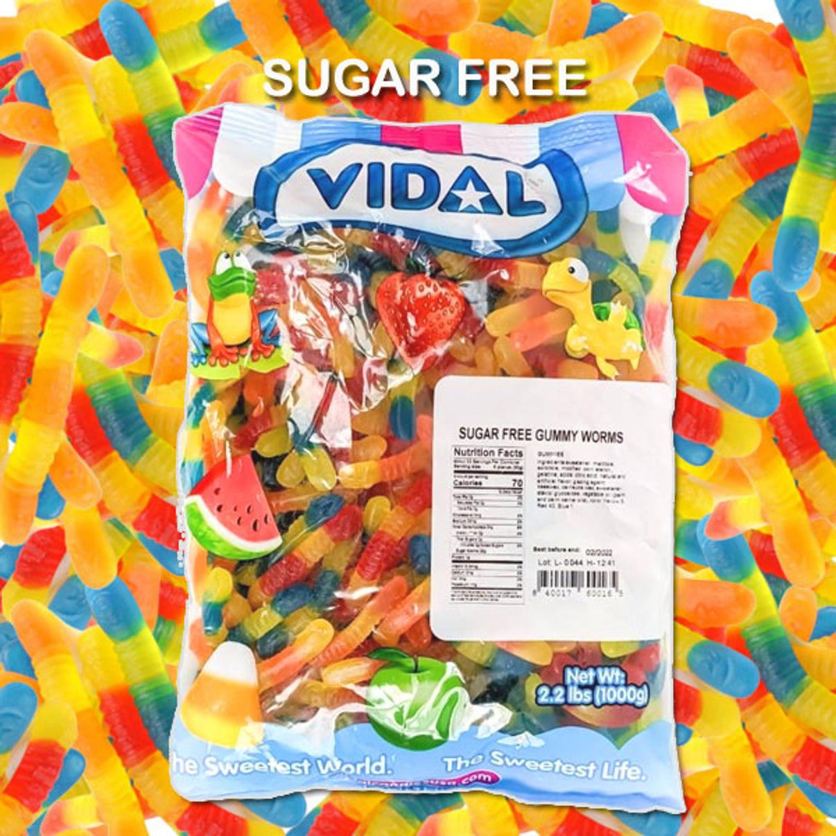 Vidal Gummi Worms Sugar Free Bulk 2.2lb I Got Your Candy