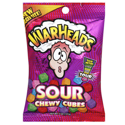 Warheads Sour Chewy Cubes Peg Bag  5oz  -  12ct